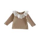 Camiseta Infantil Com Gola De Flor De Lótus Bordada Para Meninas, Camisa De Outono Para Crianças De