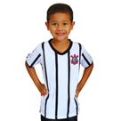 Camiseta Infantil Corinthians Branca Listras Oficial