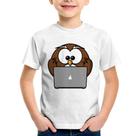 Camiseta Infantil Coruja Internauta - Foca na Moda Camiseta Infantil Coruja Internauta - Foca na Moda