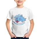 Camiseta Infantil Cuidado! Dentinhos em crescimento (Azul) - Foca na Moda