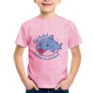Camiseta Infantil Cuidado! Dentinhos em crescimento (Azul) - Foca na Moda