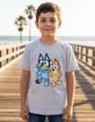 Camiseta Infantil da Bluey e Bingo Minina Menino Unissix Tamanho 04 Ao 14