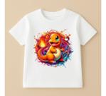 Camiseta Infantil Desenho Pokemon 100% Algodao Charmander