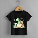 Camiseta Infantil Dinossauro Estampada "3 Dinos" Personalizadas 100% Algodão