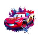 Camiseta Infantil Disney Cars Lightning McQueen Com Adesivos De Vinil 2PCS Patches Termocolantes DIY