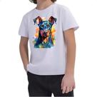 Camiseta Infantil Doberman Watercolor Arte Camiseta Infantil Doberman Watercolor Arte