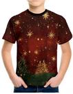 Camiseta Infantil Feliz Natal UV50 Arvore Fantasia Blusa e5