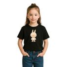 Camiseta Infantil Feminina Labubu Branco Novidade Fofo Moda