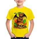Camiseta Infantil Gato Gótico Arte - Foca na Moda