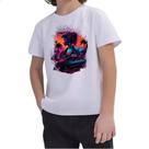 Camiseta Infantil Girl Muscle Car Neon Art
