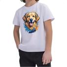 Camiseta Infantil Golden Retriever Watercolor Arte