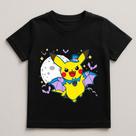 Camiseta Infantil Halloween Pokemon Pikachu Vampiro