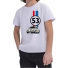 Camiseta Infantil Herbie Fusca em corrida Camiseta Infantil Herbie Fusca em corrida
