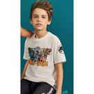 Camiseta Infantil Jurassic Menino More Teeth Creme/Natural Kippos Camiseta Infantil Jurassic Menino More Teeth Creme/Natural Kippos