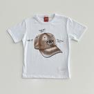 Camiseta Infantil Kyly Branca Estampa Boné Malha Algodão Conforto Estilo Casual