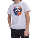 Camiseta Infantil Lhasa apso Watercolor Arte