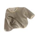Camiseta Infantil Listrada De Manga Comprida De Algodão, Camiseta Casual Para Bebês, Meninos E