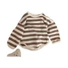 Camiseta Infantil Listrada De Manga Comprida Para Primavera, Camiseta Casual De Algodão Para Meninos