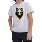 Camiseta Infantil Lobo face pintura em papiro