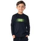 Camiseta Infantil Manga Comprida Menino Faixa Neon Preta