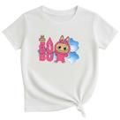 Camiseta Infantil Manga Curta Com Labubu Fofo Boneco Divertido Roupa Infantil Meninas Novidade
