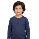 Camiseta Infantil Manga Longa com Botões Lisa Meninos -