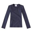 Camiseta Infantil Manga Longa Tamanho 6 14 18 Inverno Feminina Tecido Canelado Azul - Malwee Kids