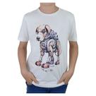 Camiseta Infantil Masculina King&Joe MC Cão Robô Off White
