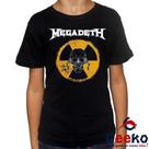 Camiseta Infantil Megadeth 100% Algodão Rock Geeko