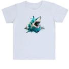 Camiseta Infantil Megalodonte aquarela 3