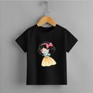 Camiseta Infantil Menina Princesa e Passarinho Blusa 100% Algodão Confortável