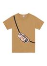 Camiseta infantil menino com aplique interativo de pochete Brandili Camiseta infantil menino com aplique interativo de pochete Brandili