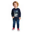 Camiseta Infantil Menino Inverno Meia Malha Confortável Moderna Sofisticada Kyly 1000820