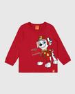 CAMISETA INFANTIL MENINO MANGA LONGA PATRULHA CANINA ALGODÃO MALWEE KIDS VERMELHO-Tamanho 6