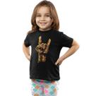 Camiseta Infantil Menino Menina Rock de Raiz Mão Rock Roots