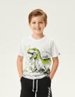 Camiseta Infantil Menino T-Rex Branco Abrange