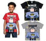 Camiseta infantil meninos batman manga curta licenciada Camiseta infantil meninos batman manga curta licenciada