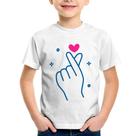 Camiseta Infantil Mini coração coreano - Foca na Moda Camiseta Infantil Mini coração coreano - Foca na Moda