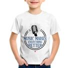 Camiseta Infantil Music makes everything better - Foca na Moda