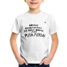 Camiseta Infantil Nossas expectativas já eram baixas - Foca na Moda Camiseta Infantil Nossas expectativas já eram baixas - Foca na Moda