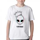 Camiseta Infantil ou adulto Alien stupid humans Blusa Criança todos tamanhos