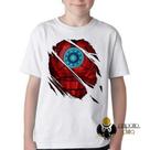 Camiseta Infantil ou adulto Homem de Ferro reator armadura Blusa Criança todos tamanhos