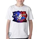Camiseta Infantil ou adulto Sonic Mário Blusa Criança todos tamanhos