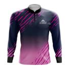 Camiseta Infantil Pesca Esportiva JP Fishing FPS UV30+ Degradê Rosa Trilha