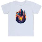 Camiseta Infantil Planeta Alien Cidade Futuristica