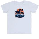 Camiseta Infantil Porsche Branco Sunset Camiseta Infantil Porsche Branco Sunset