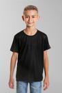 Camiseta Infantil Preta 100% Poliéster - Tamanho Variado