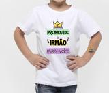 Camiseta Infantil Promovido a Irmão Mais Velho Est. Verde Lilás - Chá de bebê Est. Medalha Zlprint