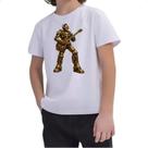 Camiseta Infantil Robo Steampunk Guitarrista