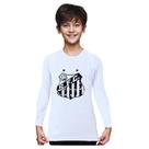 Camiseta Infantil Santos Manga Longa Branca Unissex